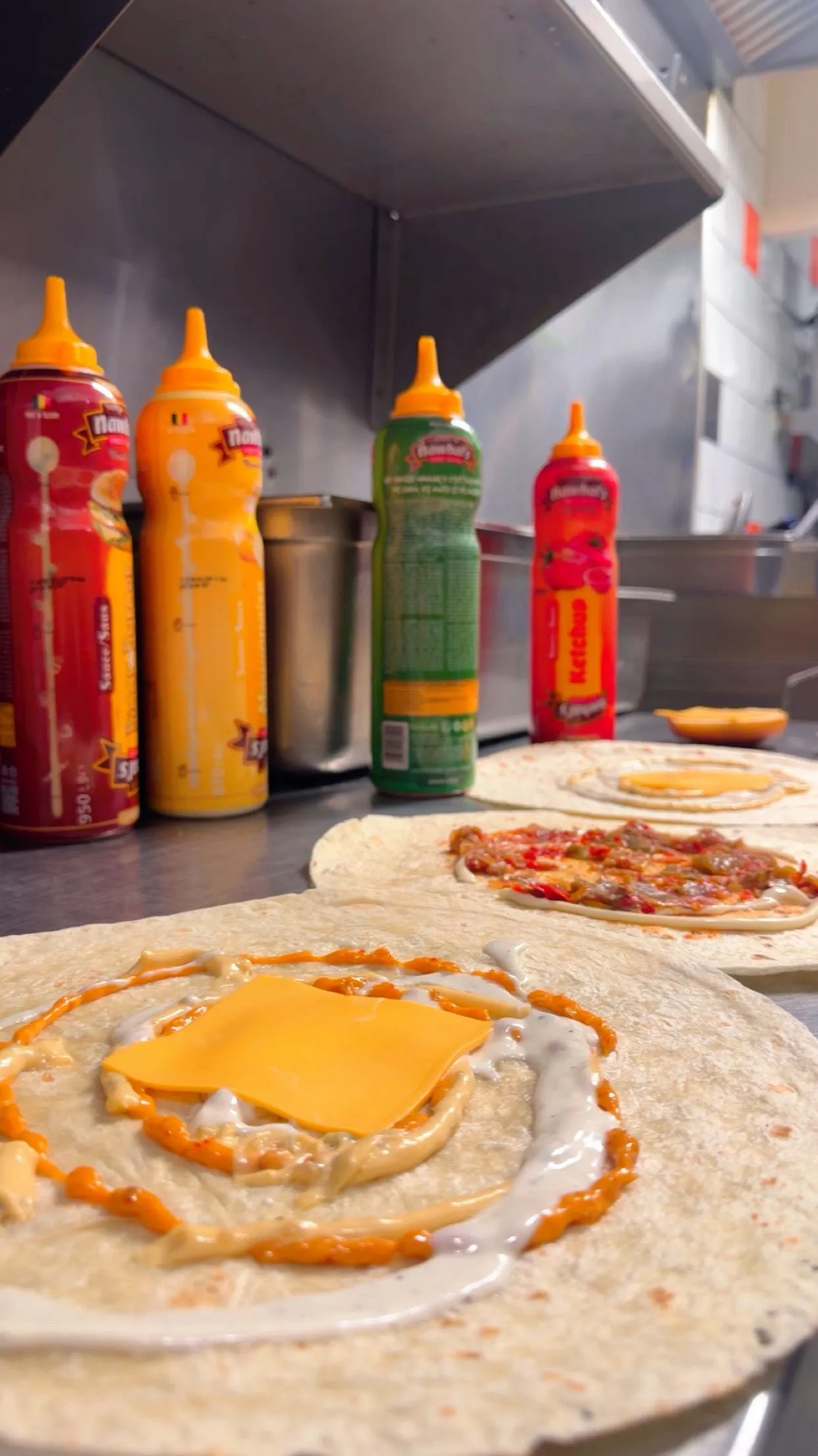 Préparation d'un tacos